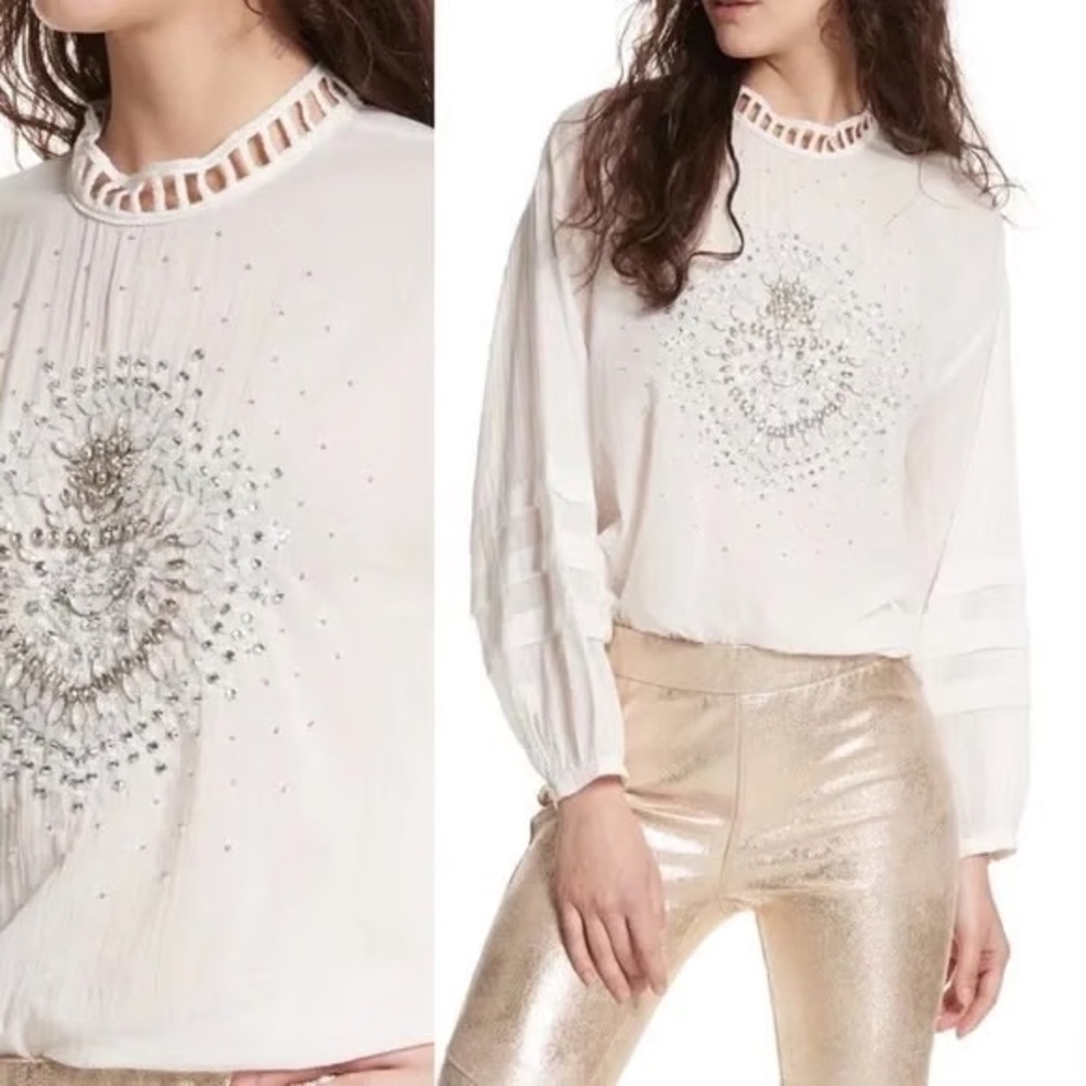 Free People • Heart of Gold Button Back Cotton Blouse - Picture 2 of 16